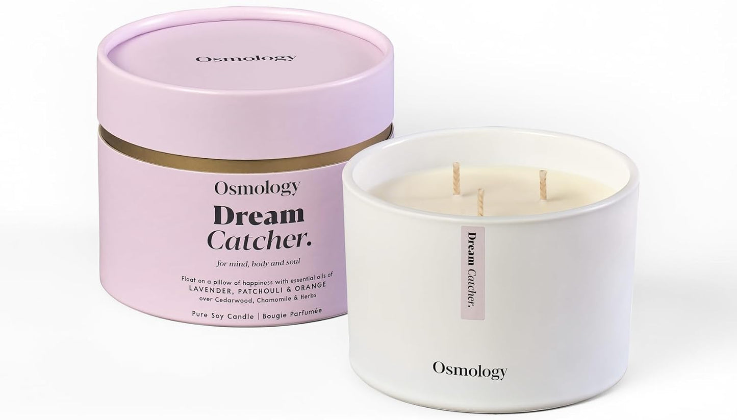 Dream Catcher Aromatherapy Candle – Orange Peel, Lavender & Patchouli Scented Candle, Plant-Based Wax, 15.8 oz, 60 Hour Burn Time, Relaxation & Sleep Candle