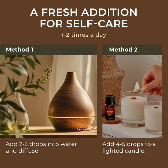 100% Pure Ravensara Essential Oil - 0.34 Fl Oz - Ravensara Oil for Hair, Skin, Diffuser, Aromatherapy & DIY Candle Making Scent