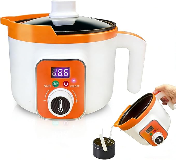Ksedcon Digital Wax Melter for Candle Making, Electric Wax Melting Pot with Pouring Spout, Candle Wax Melting Pot with Temp Control(LED Display