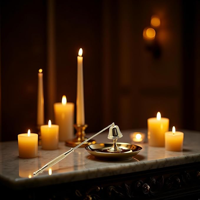 1Pc Rose Gold Candle Snuffer Accessories Vintage Decoration Candle Cover Tool Stainless Steel Smokeless Hand Kit Candle Safely Extinguish Accessories