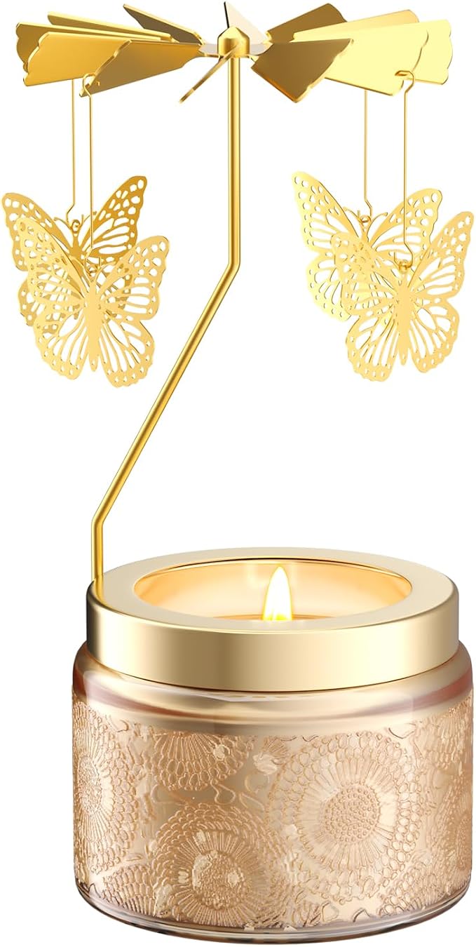 Rotatable Osmanthus Flower Scented Candle, Gifts for Women, Single-Wick with 20 Hours of Burn Time, Ideal for Creating Relaxing Ambience & Holiday Gifting (Butterfly)