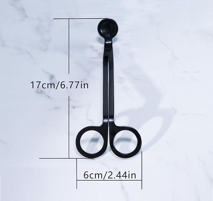 Aroparc Candle Wick Trimmer Cutter, 7 Inch Bulk Wick Candle Accessories, Candle Care Wick Clipper Cutter, Scissors - Black 2PCS