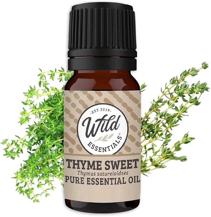 Wild Essentials Thyme Sweet 100% Pure Essential Oil - 10ml, Therapeutic Grade, Made and Bottled in The USA