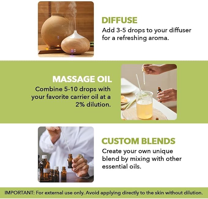 Majestic Pure Essential Oil with Glass Dropper - 100% Pure and Natural - Essential Oils for Diffuser, Aromatherapy, Soap and Candle Making, Lemongrass Essential Oil, Lemongrass Oil, 4 Fl Oz Pack of 2