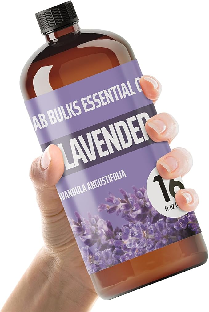Lab Bulks Essential Oil Lavender Essential Oil 16 oz Bottle for Diffusers, Candles, & Home – Aromatherapy Oil 1 Pack