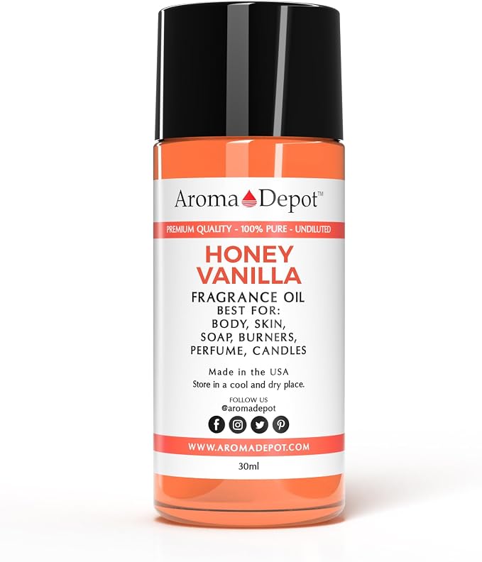 Honey Vanilla Perfume/Body Fragrance Oil, Pure Uncut. Great for Lotions, Butter, Soapmaking, or Incense Dipping. Add a Few Drops to Your Aromatherapy Diffuser. (30ml.)
