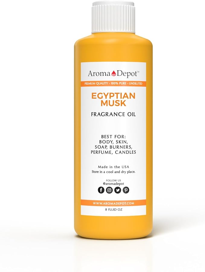 Aroma Depot Egyptian Musk Perfume/Body Oil (7 Sizes) Our Interpretation, Premium Quality Uncut Fragrance Oil Musk scent (8 Ounce Plastic Bottle (240ml))