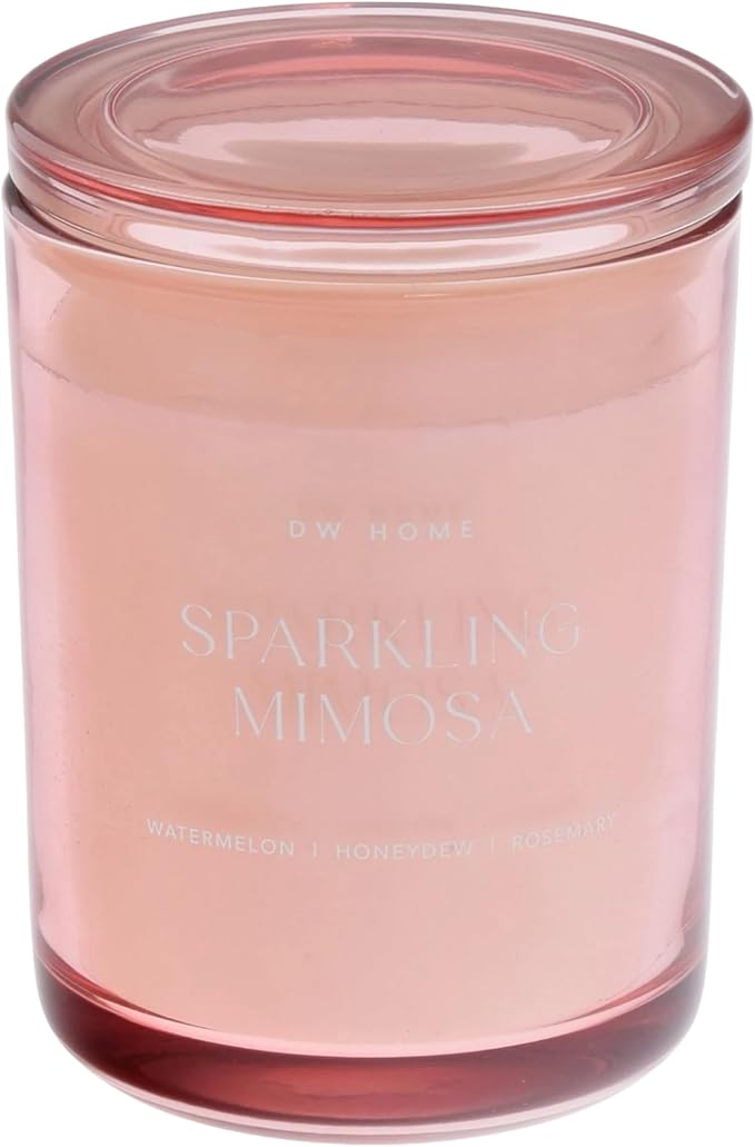 DW Home Sparkling Mimosa Scented Candles, 15 oz Double Wick Large Jar, Up to 56 Hour Burn Time, Strong Long Lasting Fresh Fruity Citrus Fragrance, Perfect for Home & Housewarming Gifts