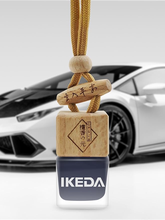 Ikeda Car Air Freshener: Hanging Car Smell Air Freshener | 10ml Hanging Car Perfume | Long Lasting Fragrance | Strong Scents Diffuser for Auto Home (New Car|Square)