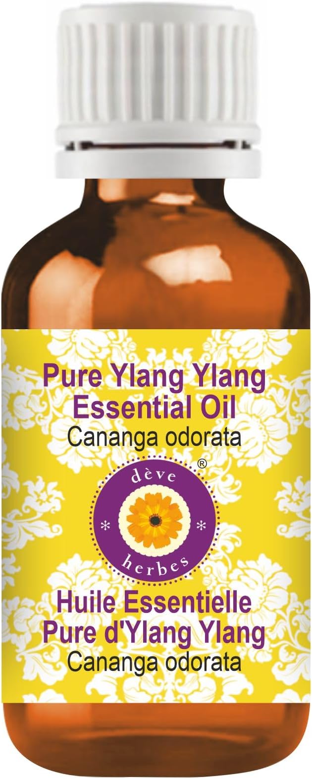 Deve Herbes Pure Ylang Ylang Essential Oil (Cananga odorata) Steam Distilled 100ml (3.38 oz)