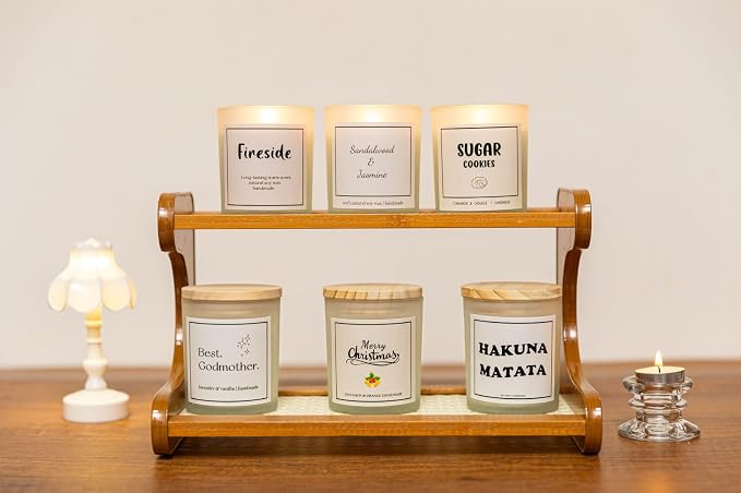 Natural Sandalwood & Jasmine Candle, Luxury Scented Soy Jar Candle, Home Fragrance Gifts, Aromatherapy Gifts, Natural Soy Wax & Natural Essential Oils
