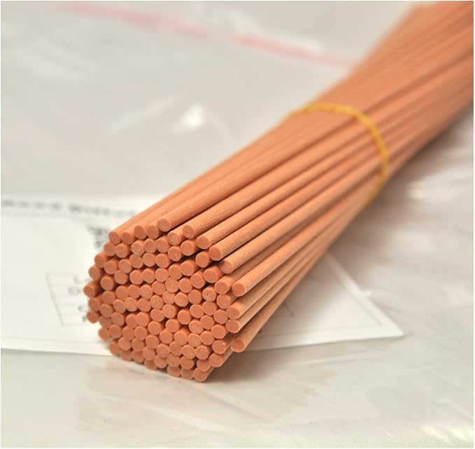 50 Pieces Fiber Reed Diffuser Replacement Refill Sticks for Aroma Fragrance (Lightbrown, 10" x3mm)