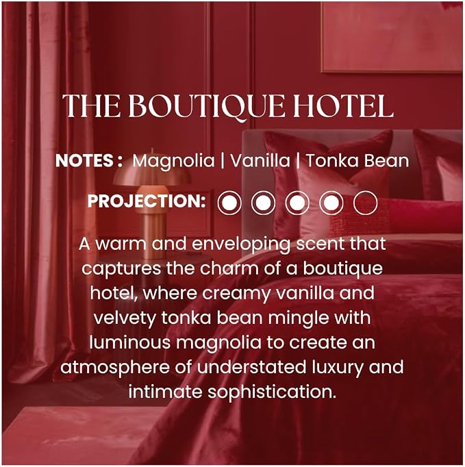 Hotel Inspired Home Perfume Collection -The Boutique Hotel– Premium Essential Oil Blend (15mL/0.5 fl Oz) Aroma with Magnolia, Vanilla & Tonka Bean | Long-Lasting, Dropper for Diffuser | Made in USA