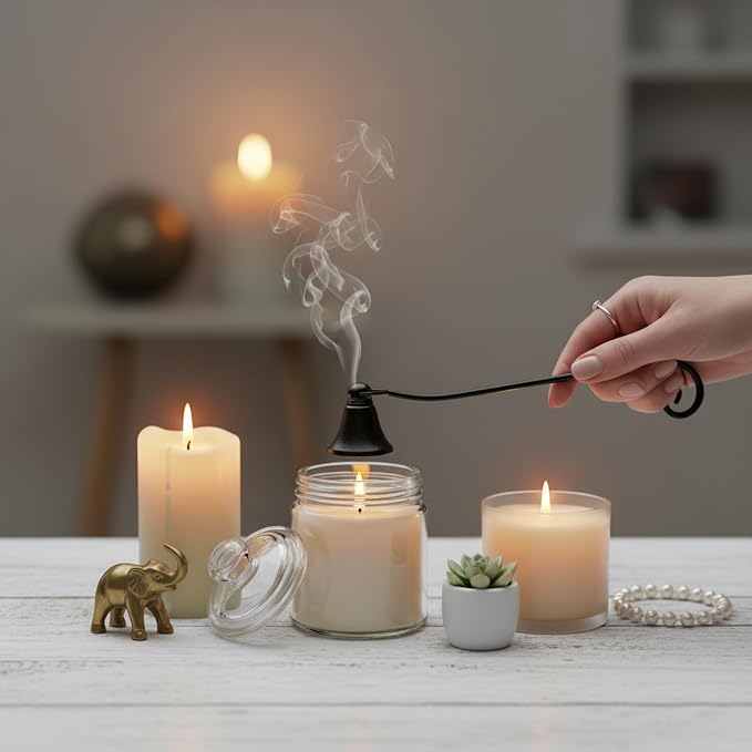 Candle Snuffer Accessory for Putting Out Extinguish Candle Wicks Flame Safely (Black)