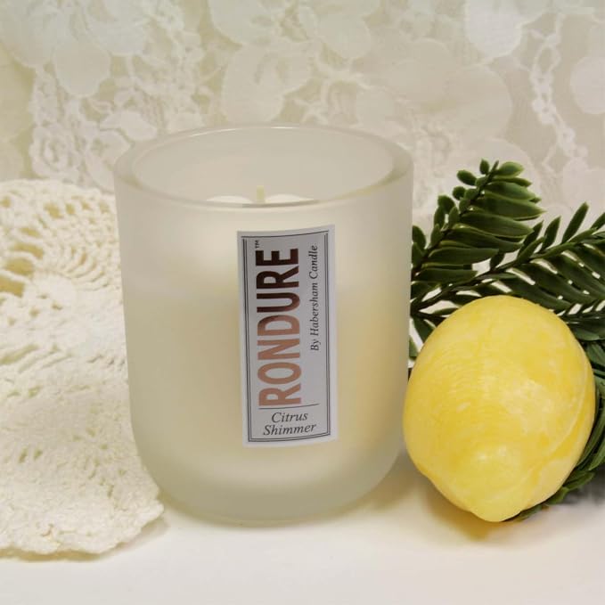 Habersham Rondure Candle – Citrus Shimmer Scented Candle, Up to 55 Hours Burn Time, Authentic and Long Lasting Fragrance, Soy Blend Wax, 9.5 oz Glass Jar Candle