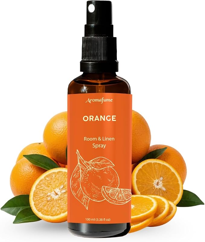 Orange Room, Linen & Pillow Spray by Aromafume | 100ml/3.38 fl oz | with Pure Orange Essential Oil | Aromatherapy Spray | Mist for Bedding, Fabrics