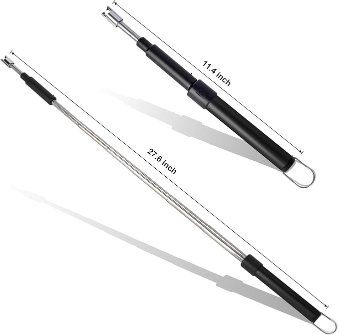 Candle Arc Lighters Long Flexible Neck 70cm Rechargeable Telescopic Electric Flameless Lighter for Kitchen Fireplace Pilot Light BBQ Stove (Black)