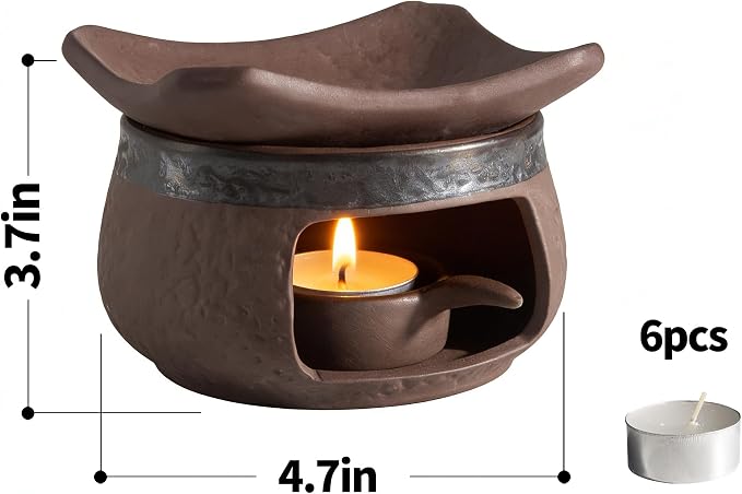 THOUSAND SUNNY Incense Burner Kit, Ceramic Herb Burner Aromatherapy Oil Diffuser Vintage Essential Oil Warmer for Meditation Yoga and Home Décor