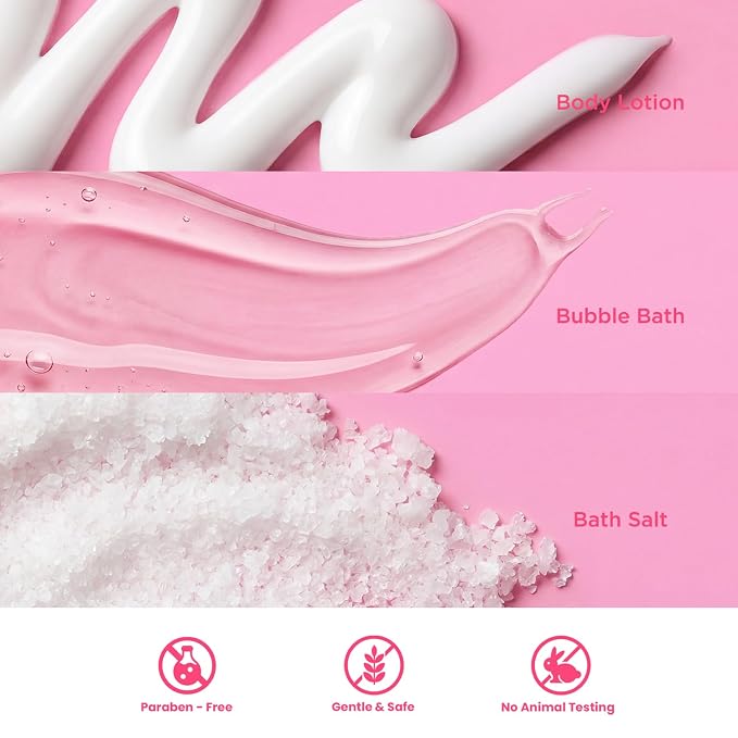 Body & Earth Spa Gifts for Women Self Care Kit - 8pcs Cherry Blossom & Jasmine Bath Sets for Women, Birthday, Mother's Day Gift Baskets for Mother, Wife, Girlfriends