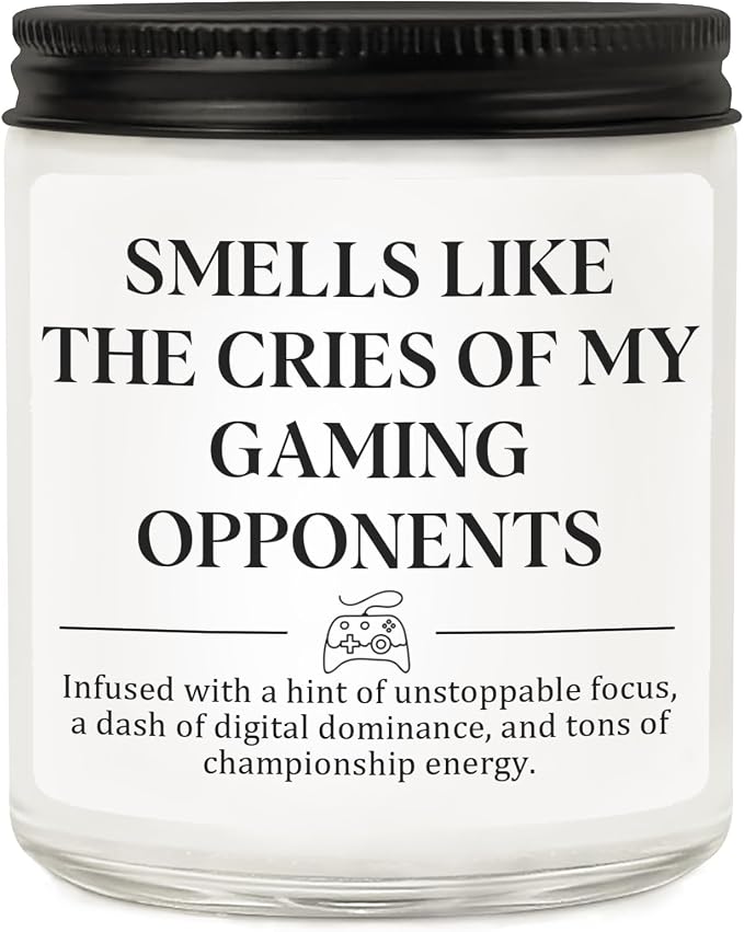 Gifts for Gamers Men, Teens, Kids - Unique Gamer Gifts for Men, Boyfriend, Dad - Funny Video Game Candle - Perfect Gaming Birthdays Gift for Video Game Lovers, Soy Wax Lavender Scented Candle