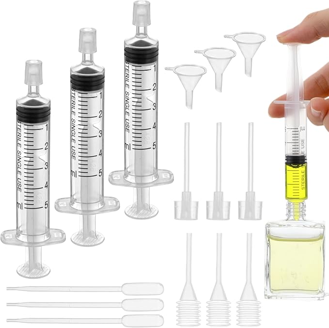 3 Set Perfume Refill Tool Kit Perfume Decanter Kit Dispenser with Adapter Tools Plastic Syringe Extractor for Liquid Cologne Fragrance Sample Essential Oils Travel Use