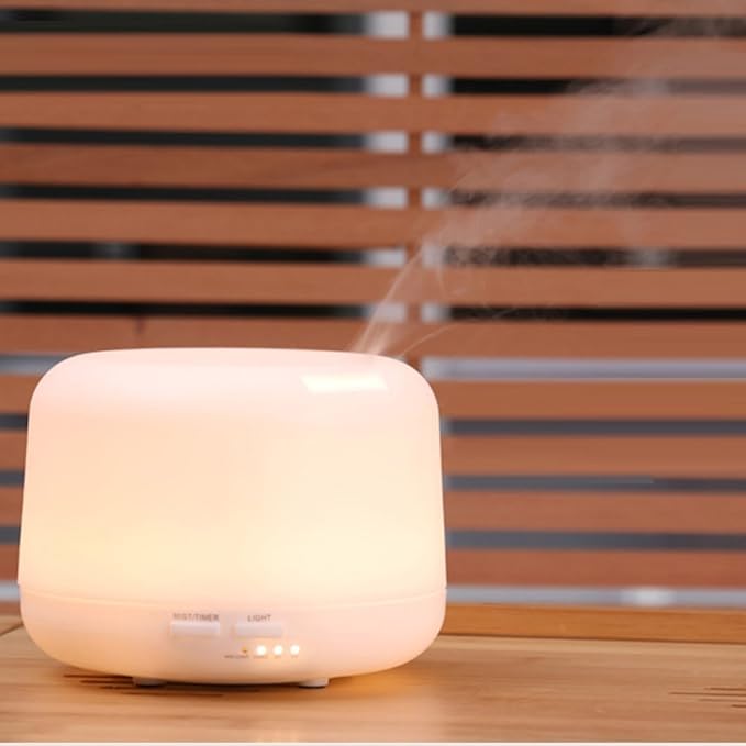 300ml Ultrasonic Aroma Diffuser and Humidifier with 7 Color Changing LED Lights, Auto Shut-Off and Adjustable Mist – Essential Oil Diffuser for Home Bedroom Office