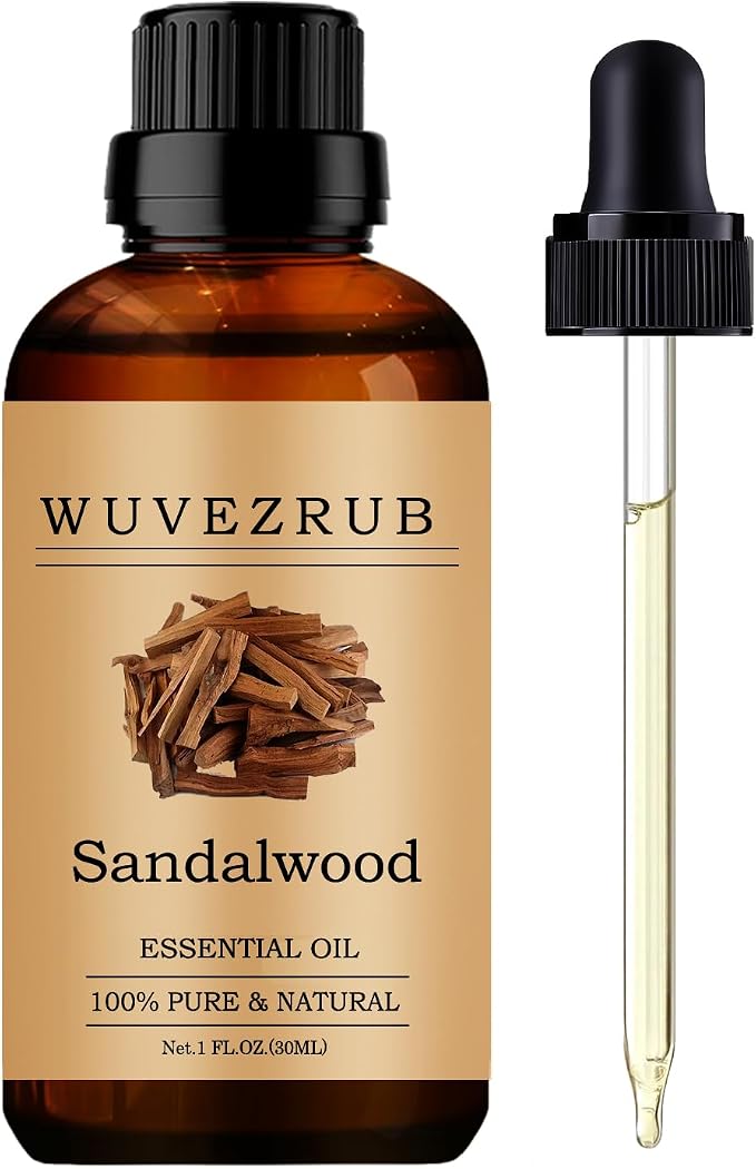 Sandalwood Essential Oil, 30 mL (1 fl oz) for Diffuser & DIY | Pure & Natural Sandalwood Oil, Long-Lasting Fragrance, Multi-use for Diffuser, Soap & Candle Crafting