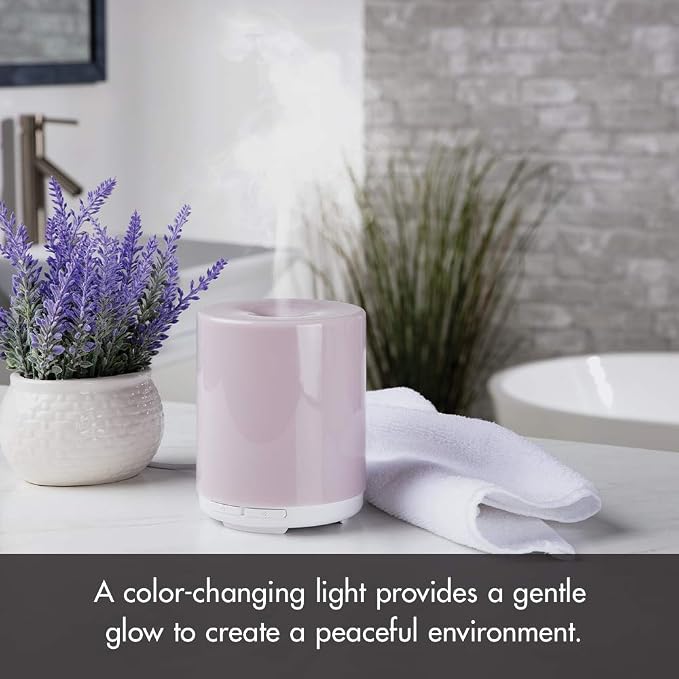 Ellia Elements Essential Oil Diffuser - Voyage Ultrasonic Aroma Diffuser, Pink