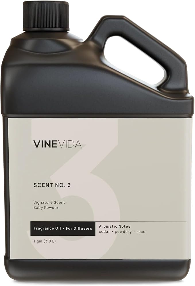 VINEVIDA [128 Fl Oz] Baby Powder Fragrance Oil for Cold Air Diffusers, Essential Oils for Diffuser Oil Refill & Air Freshener Room Spray