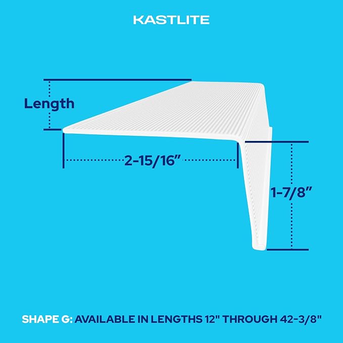 KASTLITE Linear Under Cabinet Light Cover Replacement | White Ribbed Acrylic Undercabinet Lens Diffuser | 12" L x 2-15/16"W x 1-7/8"H | Under Counter Lights for Kitchen, Bathroom & Vanity | Shape G