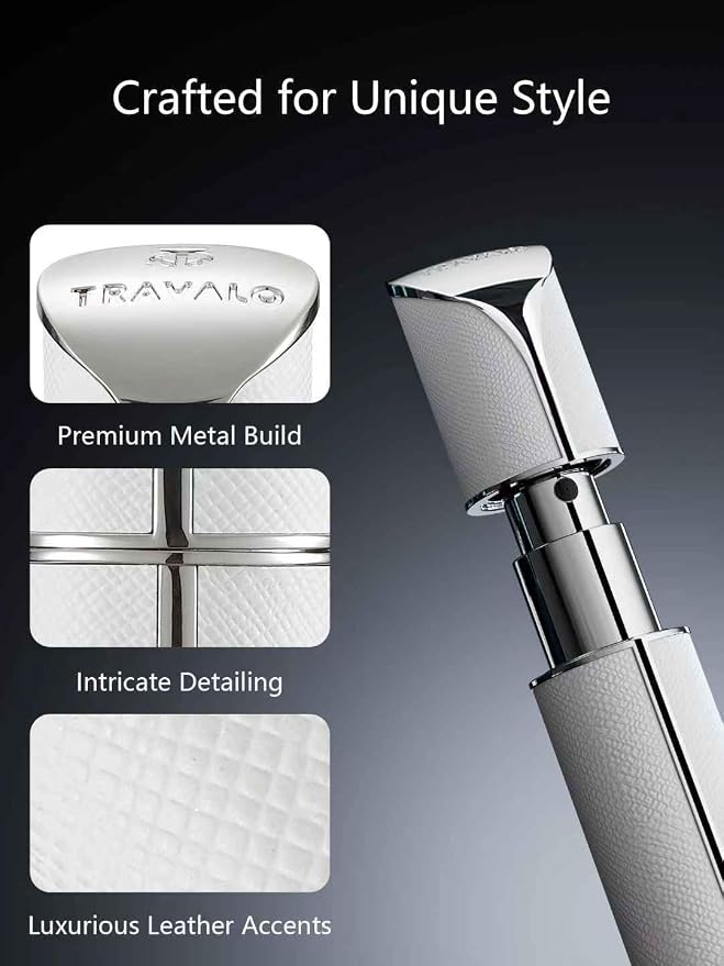 Travalo AQUA Refillable Perfume Atomizer, 5ml Travel Perfume Bottle with Easy Bottom Refill, Leak-Proof Mini Cologne Sprayer, TSA-Approved Pocket Fragrance Spray for Women & Men,1 Piece (White)