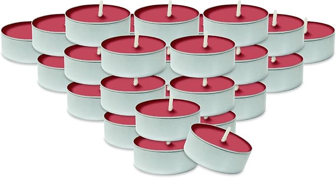 DecorRack 30 Tealight Candles, Black Cherry Scented, Pleasant Fragrance Candle, Aromatherapy, Scented Home Decor, Votive Long Lasting Candles (Pack of 30)