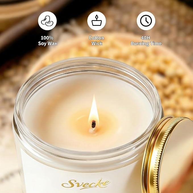 Lemon Scented Candle 7oz Soy Wax Jar Candle Long Burning Aromatherapy Candle for Home Bedroom Gift for Women Men Housewarming New Home Gift
