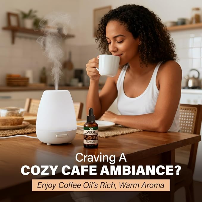 100% Pure Coffee Oil - 1 Fl Oz Coffee Essential Oil for Hair, Skin, Diffuser, Aromatherapy & DIY Soap Making Scent