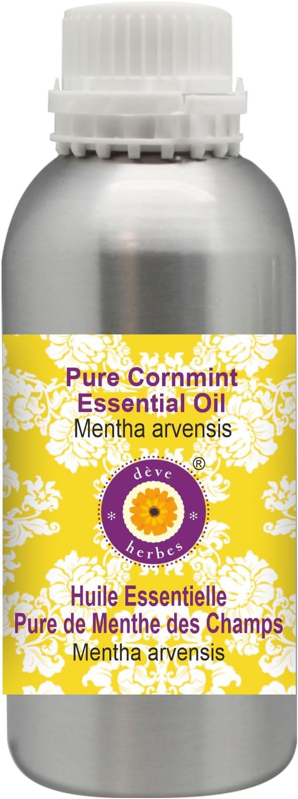 Deve Herbes Pure Cornmint Essential Oil (Mentha arvensis) Steam Distilled 300ml (10 oz)