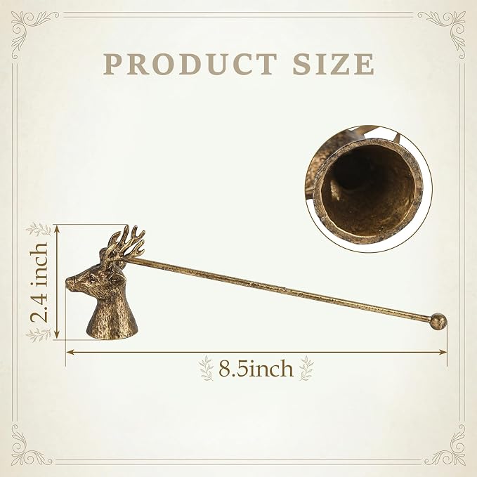 NIKKY HOME Candle Snuffer, Deer Decorative Candle Extinguisher Candlesnuffer with Long Handle Candle Snuffers Wick Snuffer Candle Accessory Vintage Candle Accessories Gift