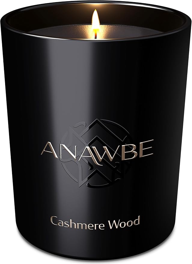 Cashmere Wood Scented Candle - Classy Soy Candle for Men and Women, Black, Luxury Gift Box, 45-Hour Burn Time