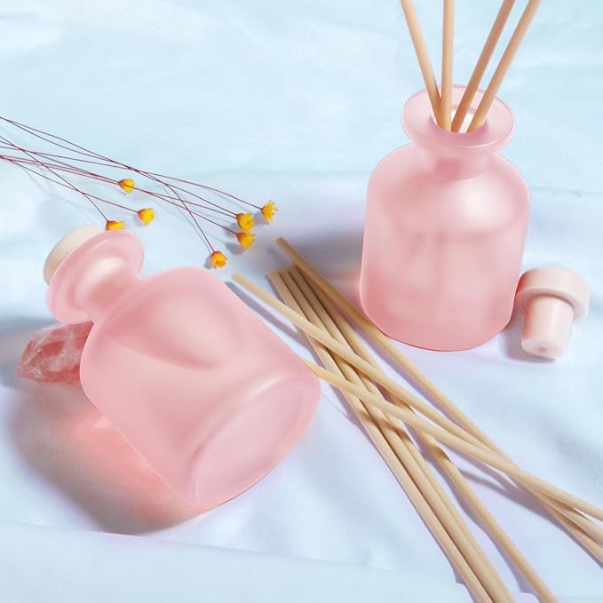 Reed Diffuser - Ebony Rose 3.38oz (100ml) 2 Packs Essential Oil Reed Diffuser Set with 16 Sticks, Long Lasting Fragrance for Home, Bathroom, Bedroom, Room, Decor