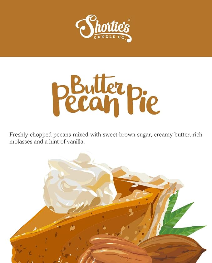 Shortie's Candle Company Butter Pecan Pie Premium Wax Melts - 3 Oz., Strong & Long Lasting, Non-Toxic - Made with Essential & Natural Oils - Formula 117