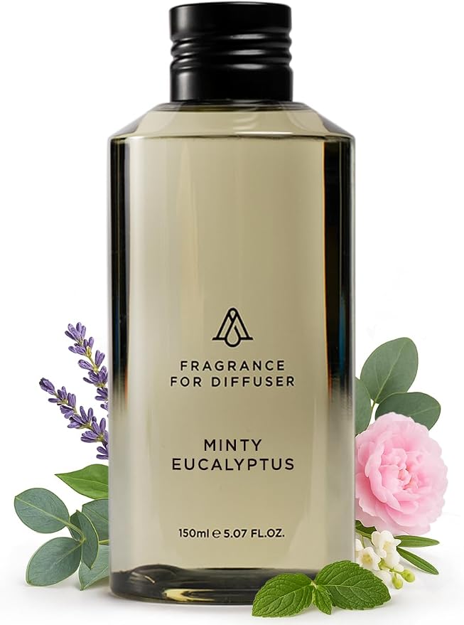 AromaPlan Hotel Scents Minty Eucalyptus 5.07 Fl Oz (150ml), Home Luxury Aroma & Hotel Fragrance Diffuser Oil Hotel Diffuser Oil for Aromatherapy USA Made, Bigger Bottle, Bolder Aroma & Longer Lasting