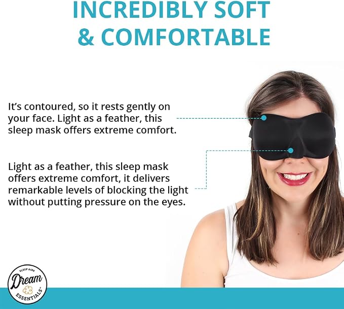 Wild Essentials Sweet Dreams Contoured Sleep Mask Kit with Travel Pouch and Earplugs Set ~ Red
