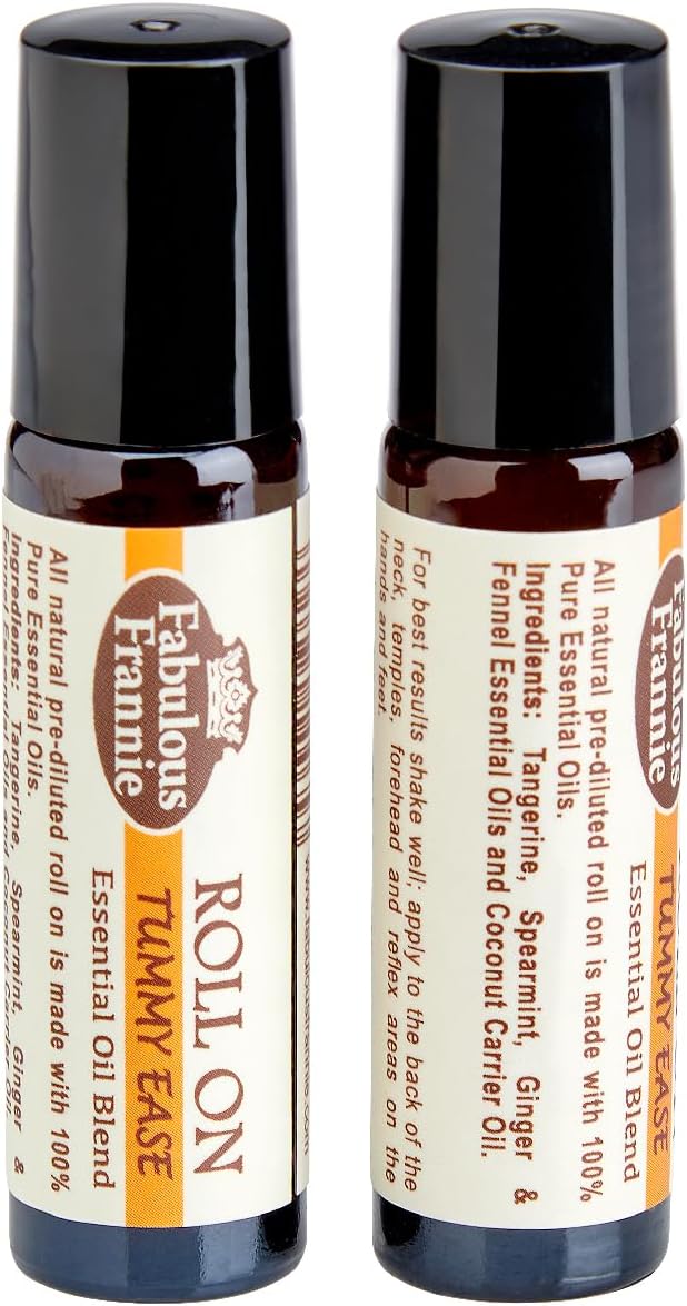 Fabulous Frannie Tummy Ease Essential Oil Blend Pre-Diluted Roll-On 10 ml Tangerine, Spearmint, Ginger and Fennel