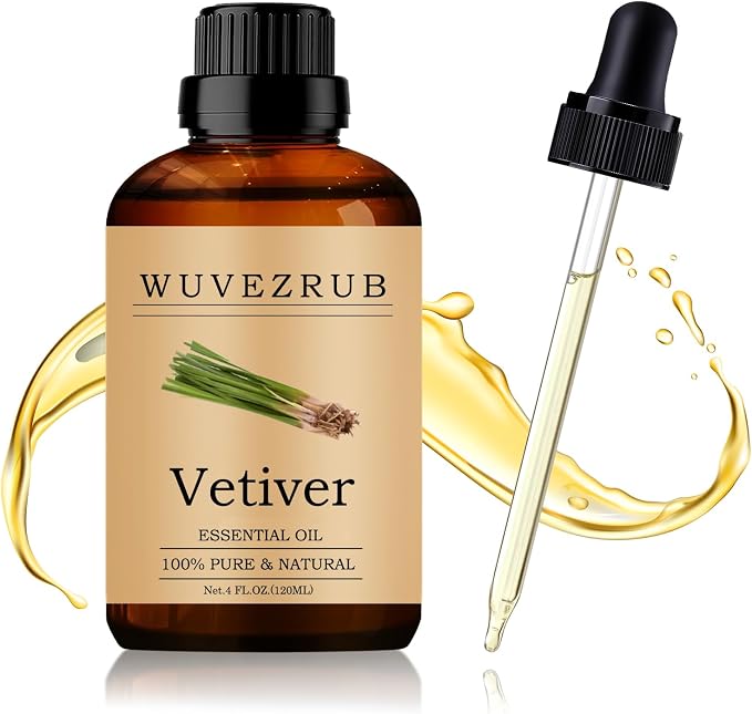 Vetiver Essential Oil 120ML - 100% Pure and Natural Oils for Aromatherapy Diffuser - 4 Fl Oz/Vetiver