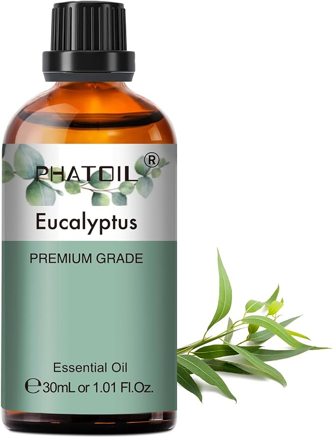 PHATOIL Eucalyptus Essential Oil 30ML, Pure Eucalyptus Essential Oils for Diffuser, Humidifier, Aromatherapy, Perfect for DIY Soap, Candle, Bath Bombs Making