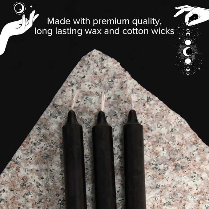 Simply Soson 4.5 inch Ritual Taper Candles Bulk, Mini Taper Candles - 42 Black Chime Spell Candles - Small Taper Candle Stick, Use as Witchcraft Supplies, Altar Unscented Prayer Candles