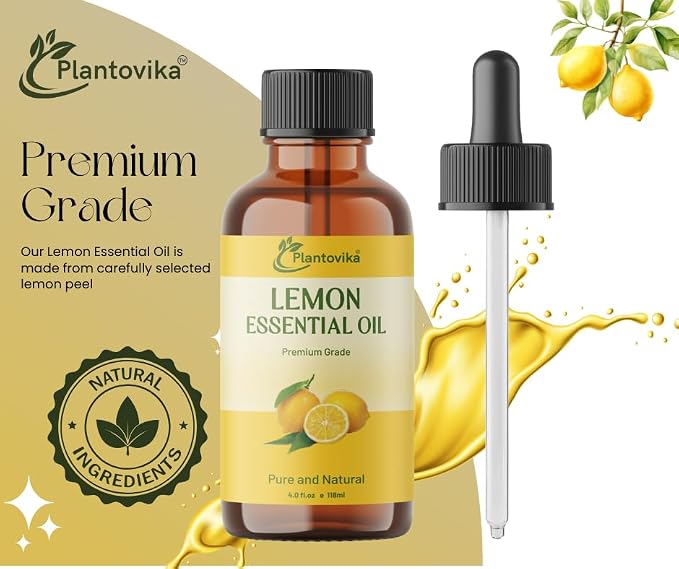 Lemon Essential Oil | 100% Pure and Natural | Premium Grade Essential Oil for Skin, Diffuser, Massage, DIY Candle and Soap Making(4 Fl Oz, Lemon)