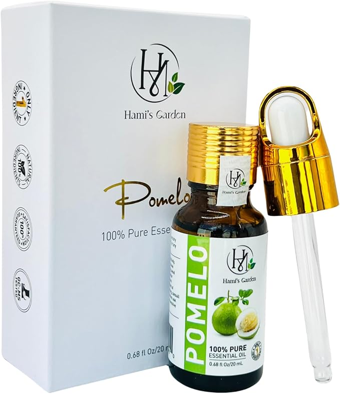 Hami's Garden Grapefruit Pomelo Essential Oil - 0.68 fl Oz/20 mL - 100% Pure and Natural - Premium Grade With Glass Dropper for Diffusers, Hair and Skin Care, Home Care, Soap Making