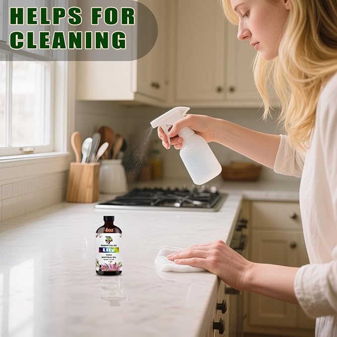 Lily Essential Oil – Calming Lily Oil for Diffuser, Yoga, Bedroom, Humidifier, DIY Candles, Soap, Gift – 4 fl oz (120 ml) – GV77ZF