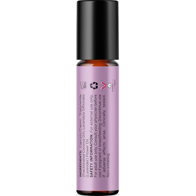 Lavender Essential Oil Roll On - Calming Aromatherapy Oil Roller for Sleep Headaches and Relaxation - Natural Pre-Diluted Sleep Oil for Nighttime Relaxation with Lavender Essential Oil for Skin
