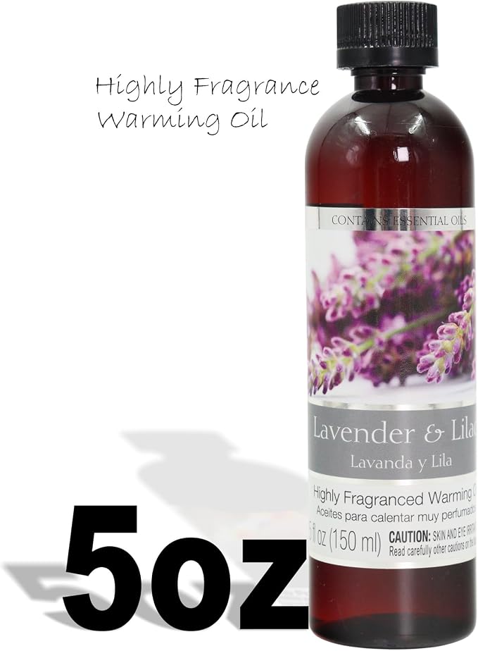 Hosley Lavender Lilac Fragrance Warming Oils, Set of 2, 5oz Each. Ideal Gift for Weddings, spa, Reiki, Meditation, Bathroom Settings.P1